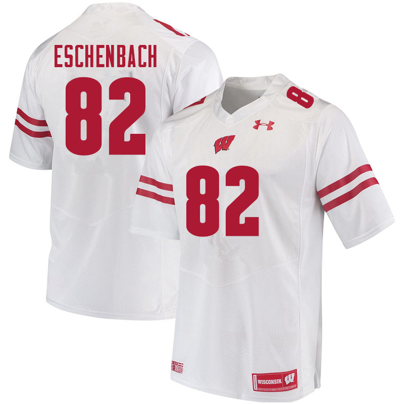 Men #82 Jack Eschenbach Wisconsin Badgers College Football Jerseys Sale-White - Click Image to Close